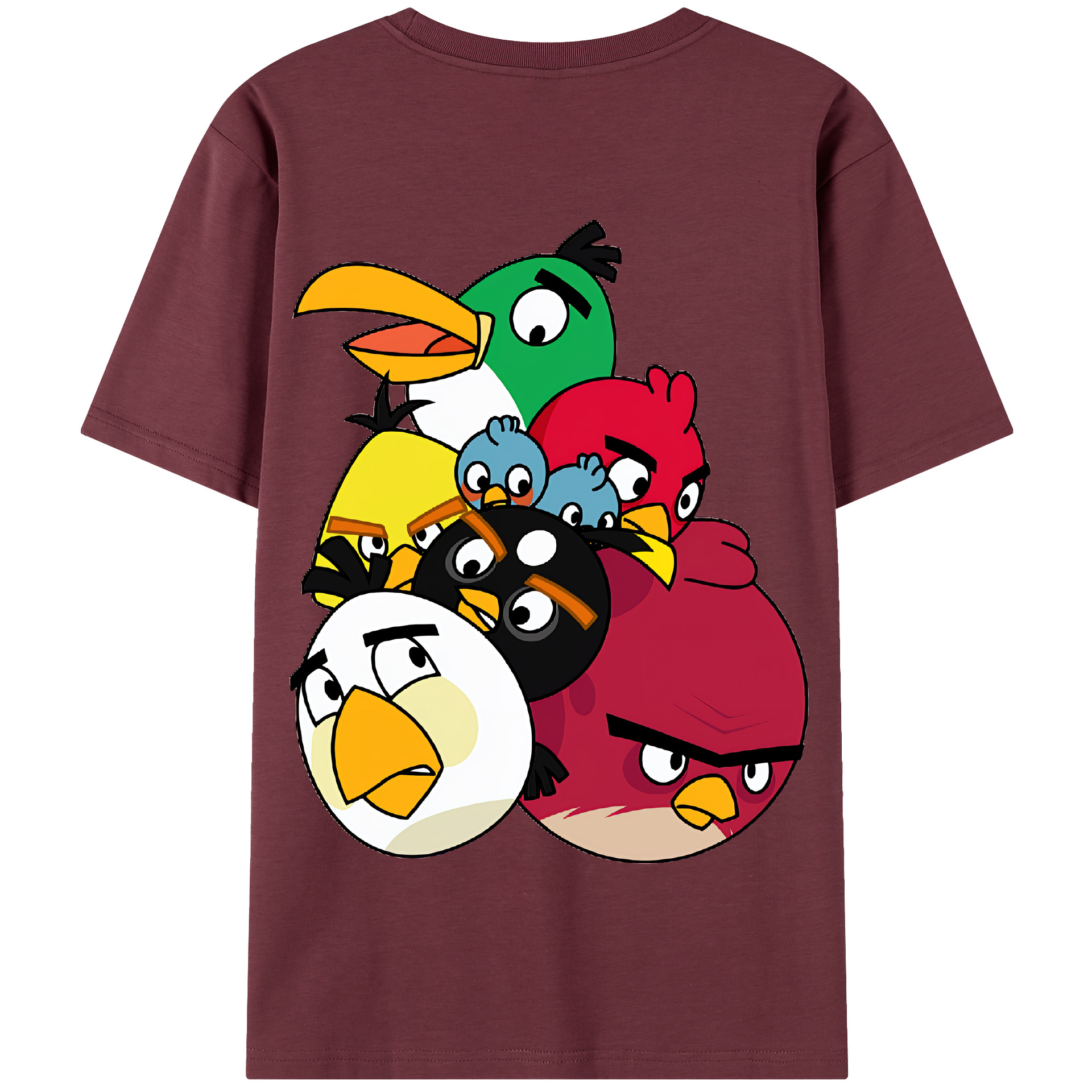 （画像用） Angry Birds アングリーバード 綿100％半袖Tシャツ（背面プリント）